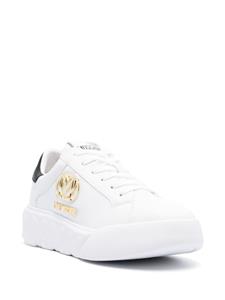 Love Moschino logo-plaque leather sneakers - Wit