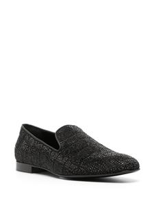 Versace crystal-embellished satin loafers - Zwart