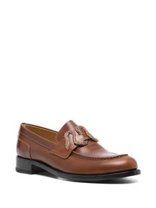 René Caovilla Morgana rhinestone-embellished leather loafers - Bruin