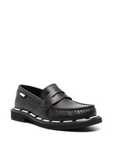 Moschino contrasting logo-trim loafers - Zwart