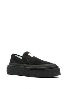 MM6 Maison Margiela signature numbers-patch suede loafers - Zwart