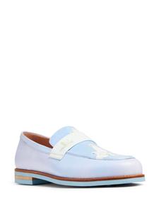 KidSuper graphic-print leather loafers - Blauw