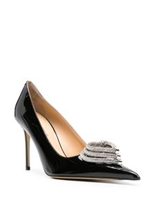 MACH & MACH Triple Heart 100mm leather pumps - Zwart