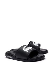 Lacoste Croco Dualiste slippers met logoband - Zwart