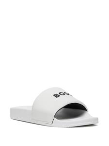 BOSS Reese slippers met logoprint - Wit