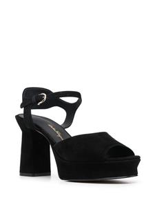 Ferragamo Gancini sandalen met plateauzool - Zwart