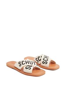 Schutz Slippers met logoprint - Beige