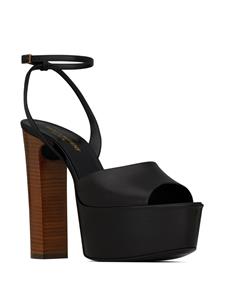 Saint Laurent Jodie sandalen met plateauzool - Zwart