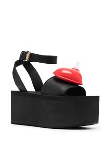 Moschino Sandalen met plateauzool - Zwart