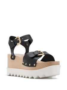 Stella McCartney Elyse sandalen met plateauzool - Zwart