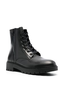 Calvin Klein Leren combat boots - Zwart