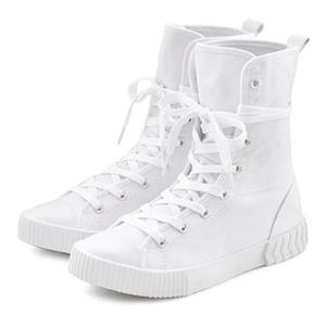 LASCANA Stiefelette, High Top Sneaker, Schnürschuh, Textil-Boots, trendiger Combat Look