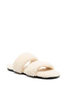 Saint Laurent Lammy slippers - Beige
