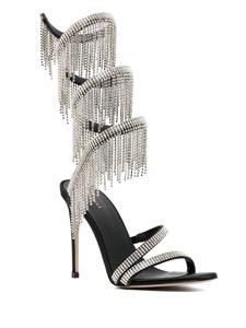 Le Silla Jewels sandalen met franje - Zwart