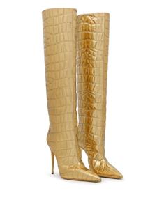 Dolce & Gabbana Knielaarzen met krokodillenleer-effect - Beige