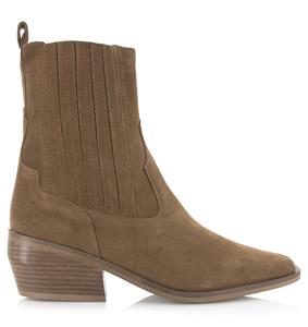 Remix Enkellaarsjes 13581 Beige Suede Enkellaars met hak Dames