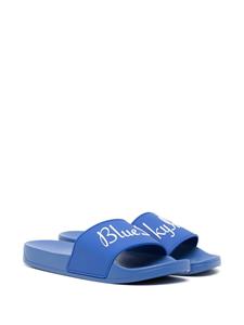 BLUE SKY INN Slippers met logo-reliëf - Blauw