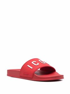 Dsquared2 Slippers met logo-reliëf - Rood