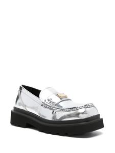 Dolce & Gabbana logo-plaque leather brogues - Zilver