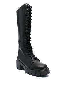 Stuart Weitzman Halfhoge veterlaarzen - Zwart