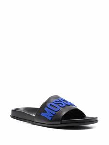 Moschino Slippers met logo-applicatie - Zwart