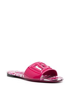 Dolce & Gabbana Slippers met logo - Roze