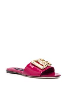Dolce & Gabbana Slippers met logoplakkaat - Roze