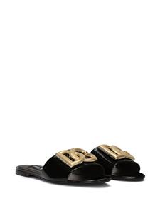 Dolce & Gabbana Slippers met logoplakkaat - Zwart