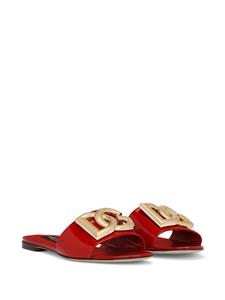 Dolce & Gabbana Slippers met logoplakkaat - Rood