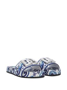 Dolce & Gabbana Slippers met print - Blauw