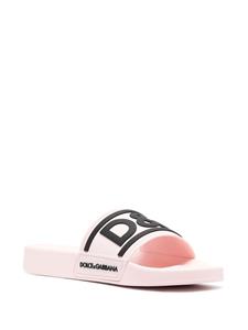 Dolce & Gabbana Slippers met logoprint - Roze