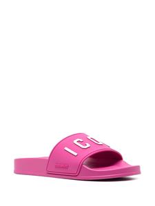 Dsquared2 Slippers met logo-reliëf - Roze