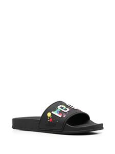 Dsquared2 Badslippers met print - Zwart