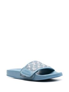 Jimmy Choo Fitz slippers met monogram - Blauw