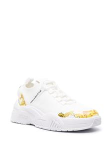 Versace baroque-print leather sneakers - Wit