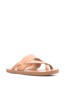 Ancient Greek Sandals Zinon leren teenslippers - Beige