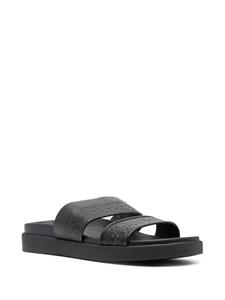 Calvin Klein Leren slippers - Zwart