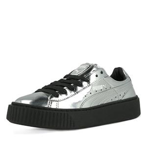 Puma basket platform sneaker zilver