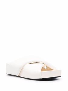 Jil Sander Gewatteerde slippers - Wit