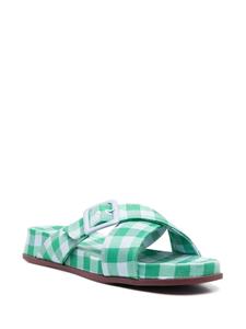 Camper Atonik slippers met gingham ruit - Groen