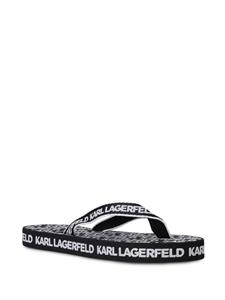 Karl Lagerfeld Teenslippers met logoprint - Zwart