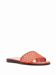 Jimmy Choo Minea raffia leren slippers - Oranje