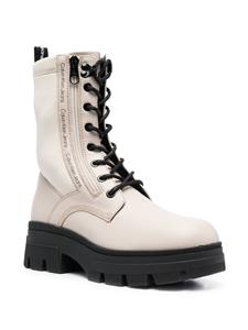Calvin Klein Leren combat boots - Beige