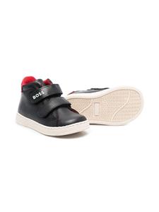 BOSS Kidswear Leren sneakers - Zwart