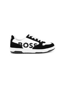 BOSS Kidswear Leren sneakers - Zwart