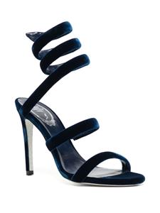 René Caovilla Cleo sandalen met fluwelen afwerking - Blauw