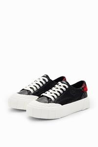 Desigual Sneakers met plateauzool en ruitjes - BLACK