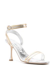 Manolo Blahnik Flick metallic sandalen - Grijs