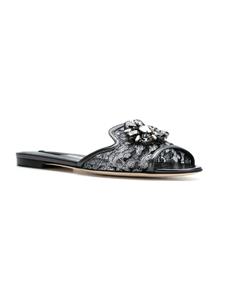 Dolce & Gabbana Bianca'platten sandallen - Zwart