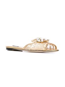Dolce & Gabbana Bianca flat sandals - Metallic